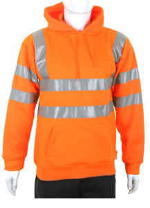 High Visibility Orange Hooded Pull Over Sweatshirt